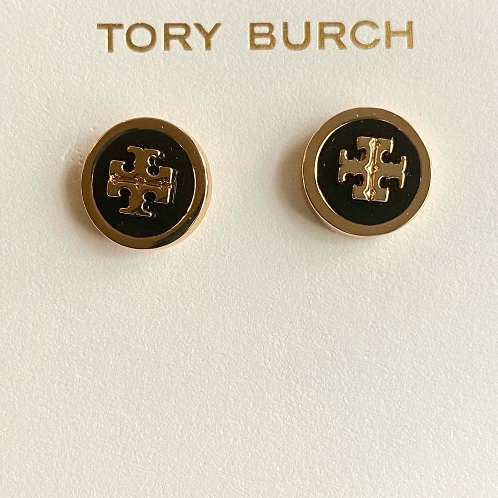 NEW- Tory Burch Enamel Logo Earrings